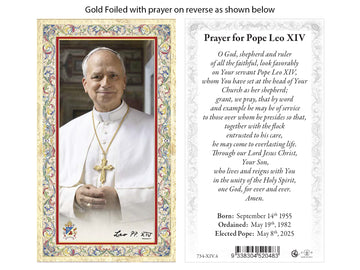 A Prayer For Pope Leo XIV Gold Foiled Holy Card