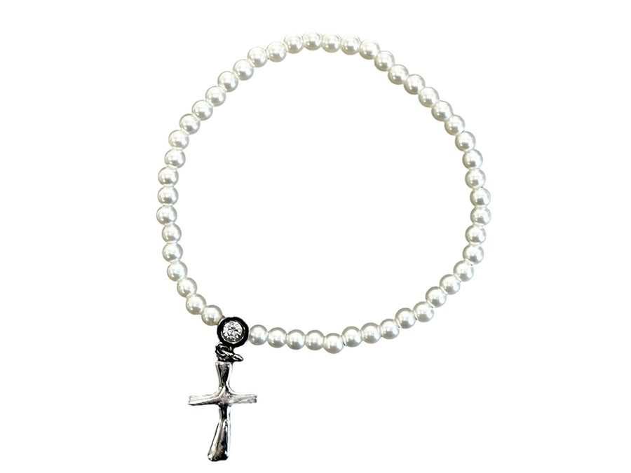 Pearl Bracelet With Cross