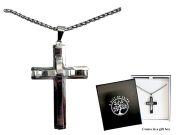 Cross & Necklace - Polished Stainless Steel