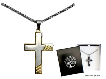 Cross & Necklace - Stainless Steel Gold