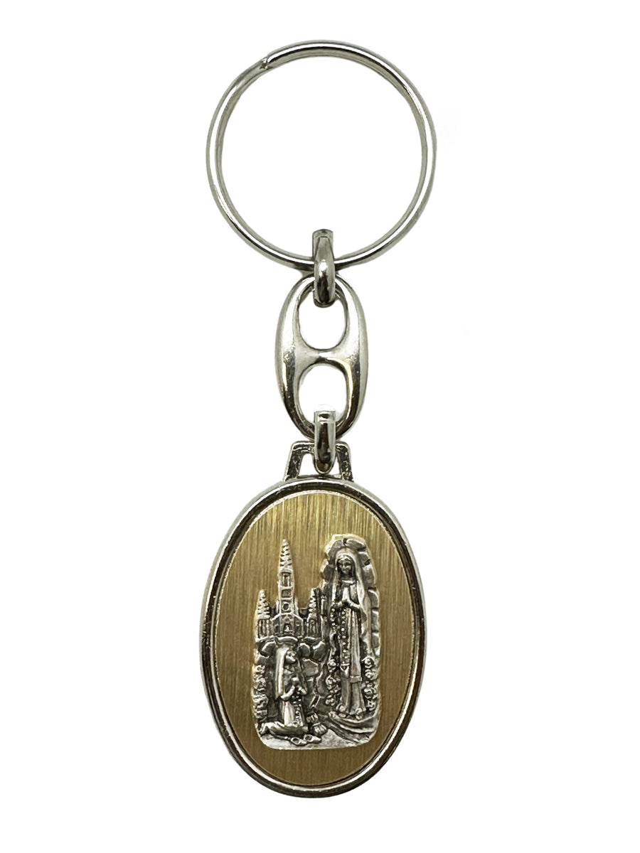 Our Lady Of Lourdes Keyring - Metal