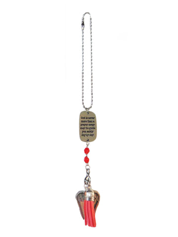 Angel Car Charm With Tassel - Red