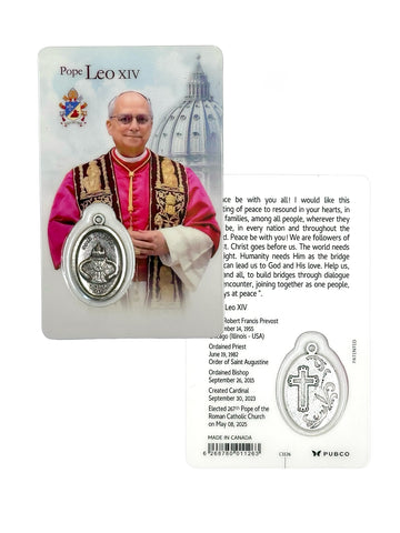 Pope Leo XIV Laminated Prayer Card