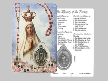 Mystery Of The Rosary OL Fatima Laminated Prayer Card