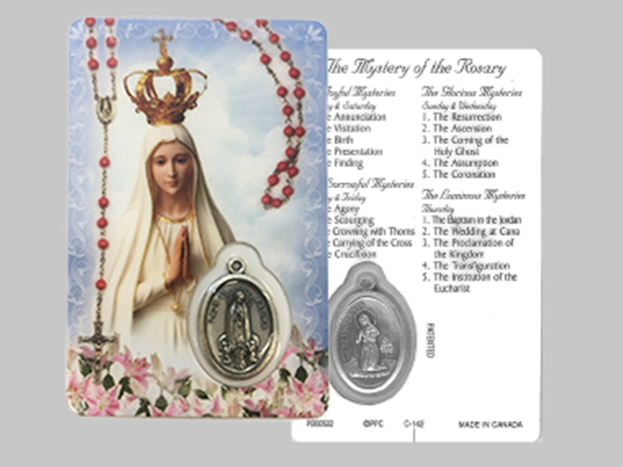Mystery Of The Rosary OL Fatima Laminated Prayer Card