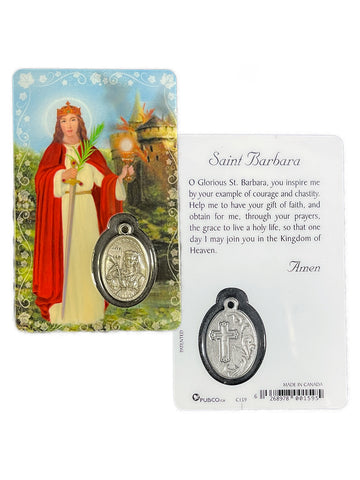 St. Barbara Laminated Prayer Card