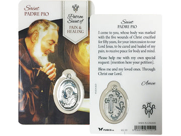 Padre Pio Laminated Prayer Card - Patron Saint For Pain & Healing