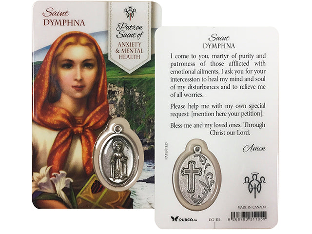 St. Dymphna Laminated Prayer Card - Patron Saint For Anxiety & Mental ...