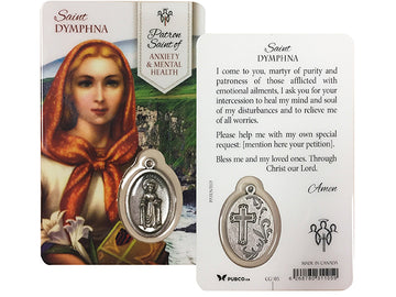 St. Dymphna Laminated Prayer Card - Patron Saint For Anxiety & Mental Health