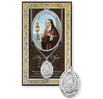 St. Clare Biography Leaflet With Pendant Set