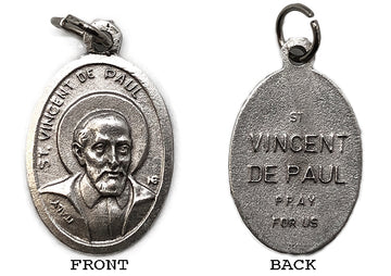 St. Vincent De Paul Silver Oxide Medal