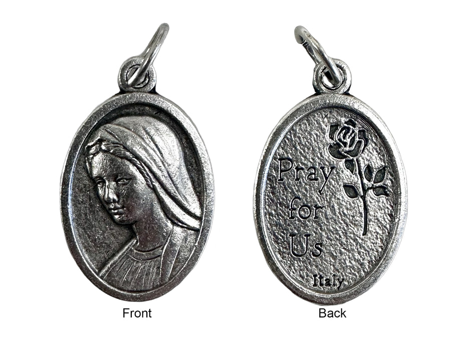 Our Lady Of Medjugorje Silver Oxide Medal