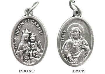 Our Lady Of Mt. Carmel Silver Oxide Medal