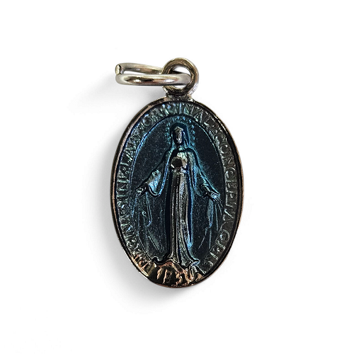 Miraculous Medal Blue Enamel - 18mm