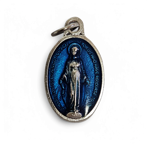 Miraculous Medal Blue Enamel - 22mm