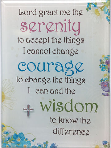 Standing Glass Plaque With Motif - Serenity