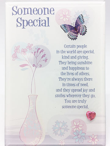 Standing Glass Plaque With Motif - Someone Special