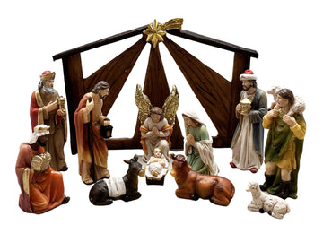 Nativity Set & Stable - 11 Pieces 100mm