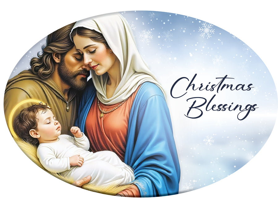 Oval Ceramic Plaque - Christmas Blessings