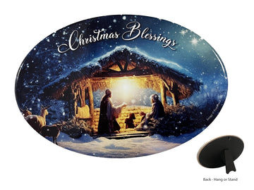 Oval Ceramic Plaque - Christmas Blessings