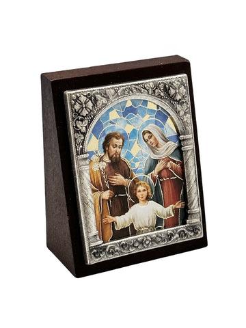 Holy Family Wood Desk Plaque
