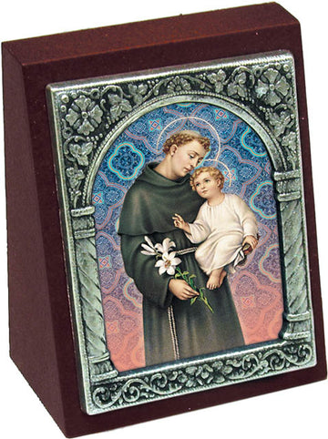 St. Anthony Wood Desk Plaque