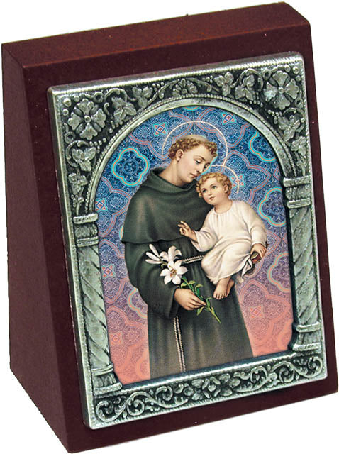 St. Anthony Wood Desk Plaque