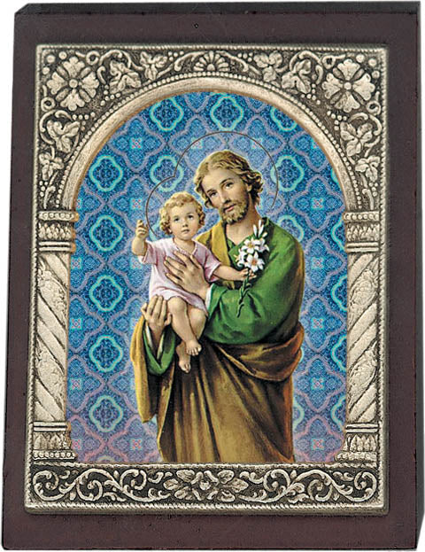 St. Joseph Wood Desk Plaque