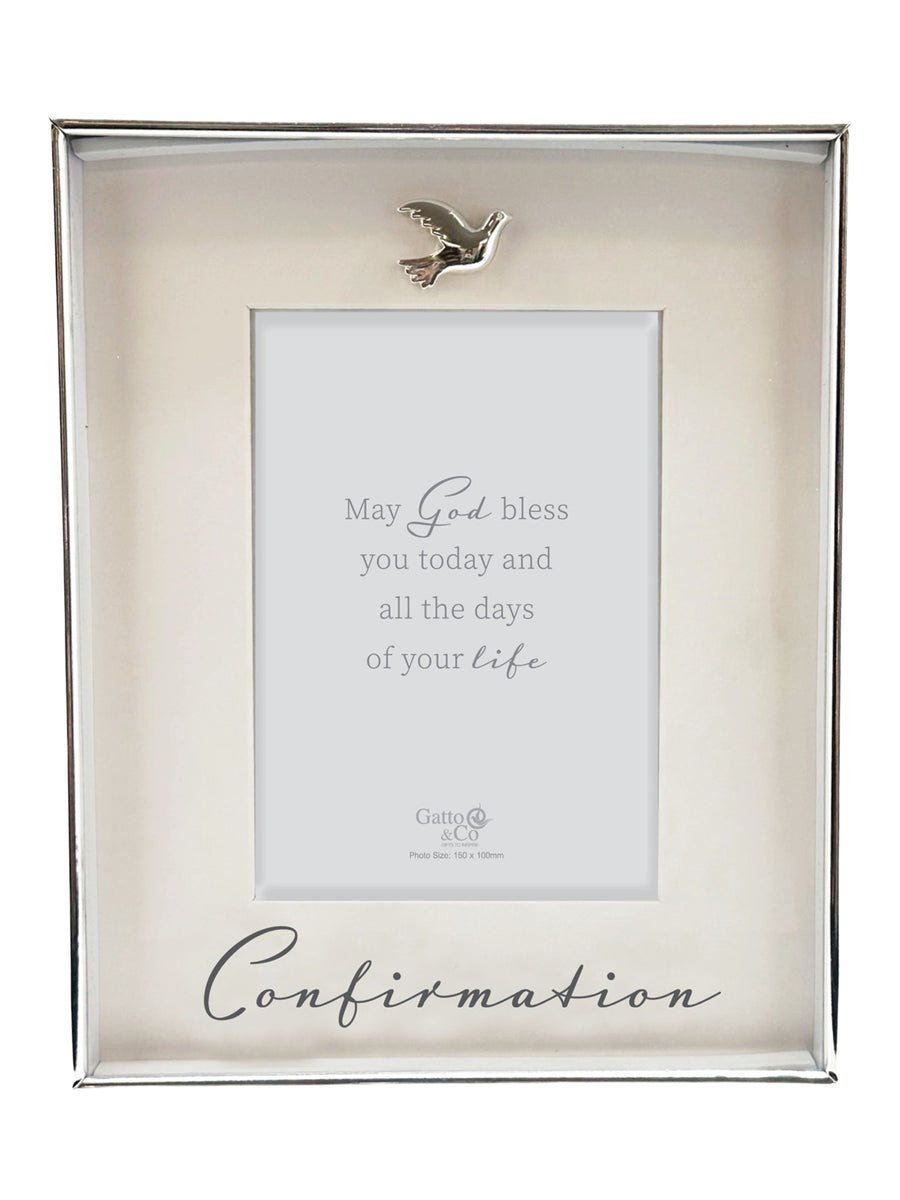 Confirmation Frame Silver With Motiff 6x4