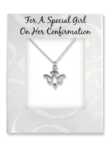 Confirmation Silver Dove Pendant - Girl