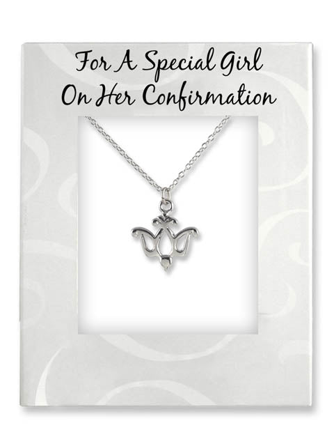 Confirmation Silver Dove Pendant - Girl