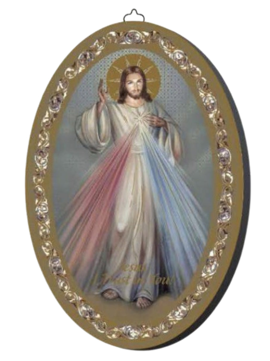 Oval Icon Plaque - Divine Mercy 120 x 180mm