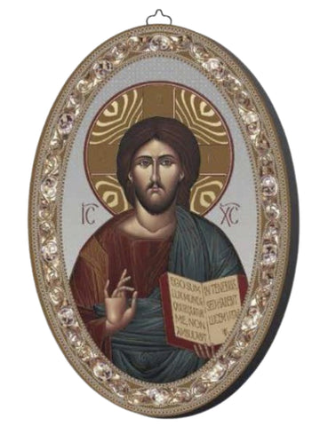 Oval Icon Plaque - Christ The Teacher 120 x 180mm