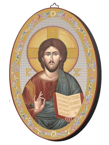 Oval Icon Plaque Large - Christ The Teacher 200 x 300mm