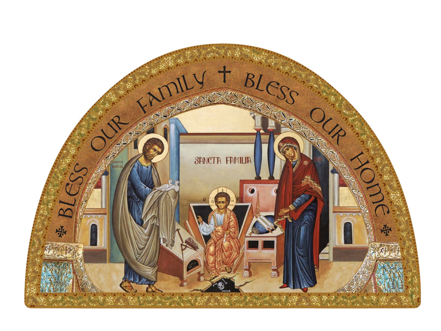 Arch Icon Gold Foiled Plaque - Holy Family