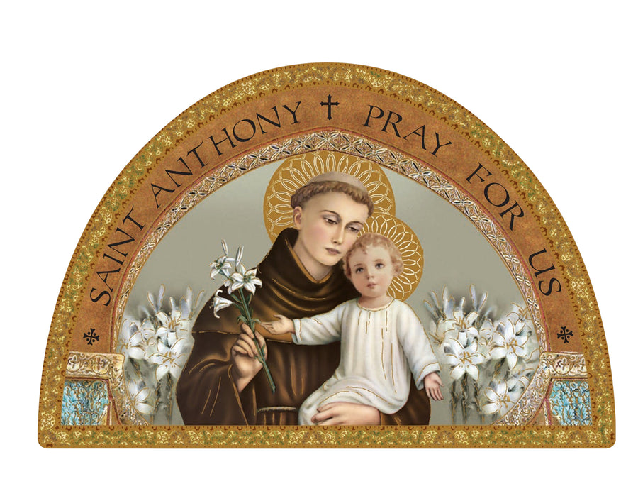 Arch Icon Gold Foiled Plaque - St. Anthony