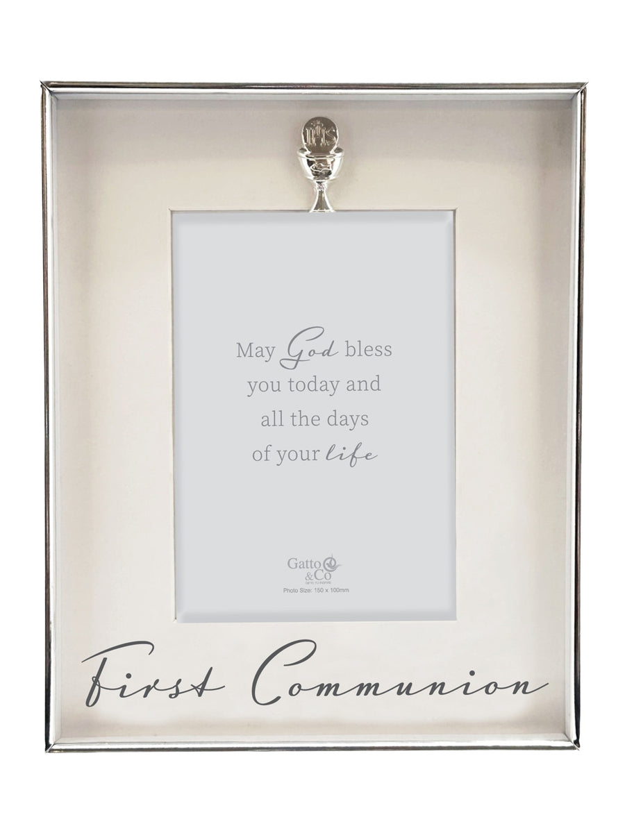 Communion Frame Silver With Motiff - 6 x 4