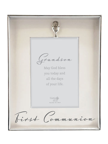 Communion Frame Silver With Motiff - Grandson