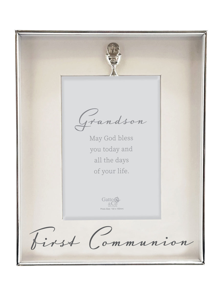 Communion Frame Silver With Motiff - Grandson