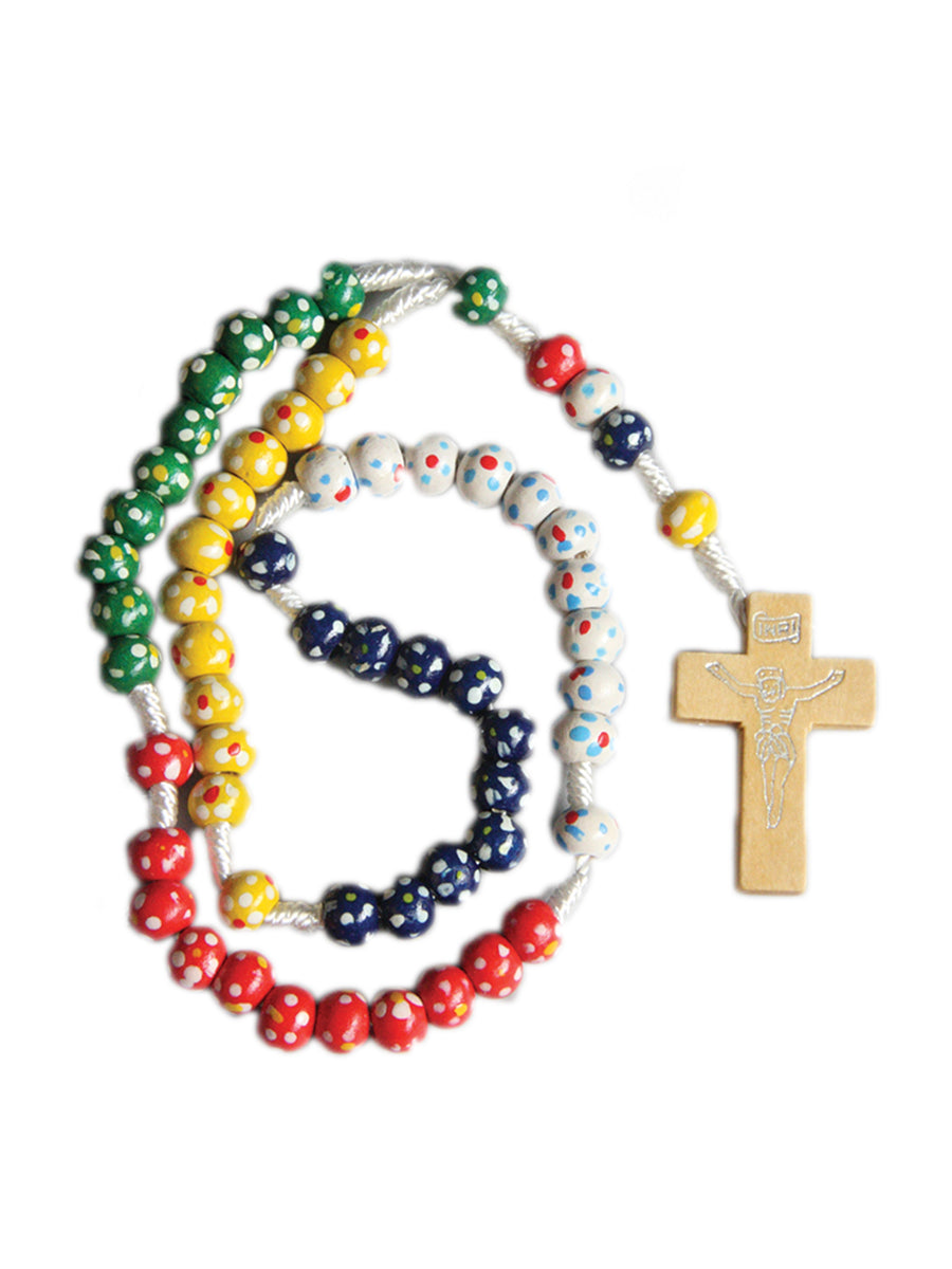 Wooden Multicoloured Rosary Beads