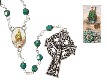 St. Patrick Acrylic Rosary With Laminated Card
