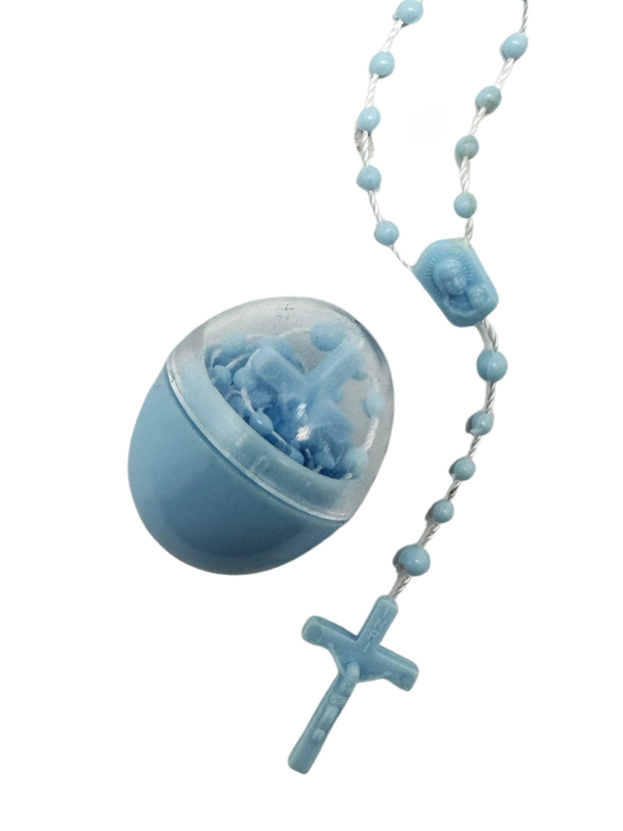 Plastic Rosary Beads - Pink / Blue