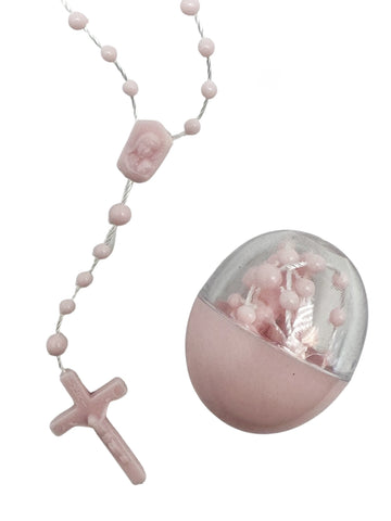 Plastic Rosary Beads - Pink / Blue