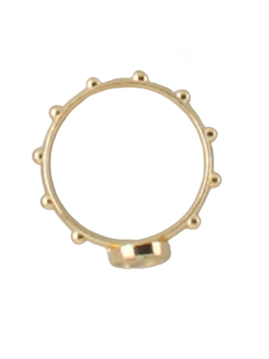 Cross Rosary Ring Gold - 17mm