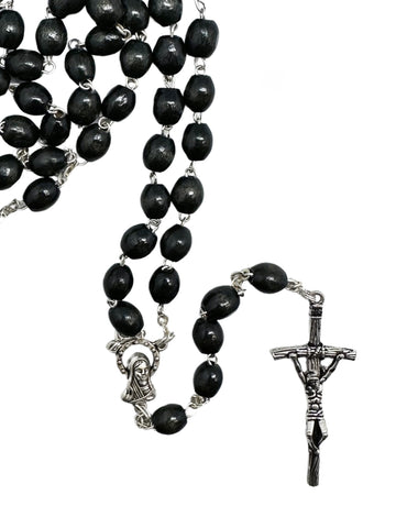 Fransiscan 7 Decade Wood Rosary - Brown / Black
