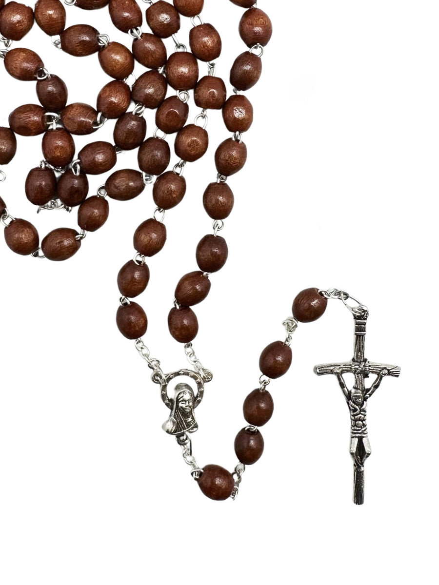 Fransiscan 7 Decade Wood Rosary - Brown / Black