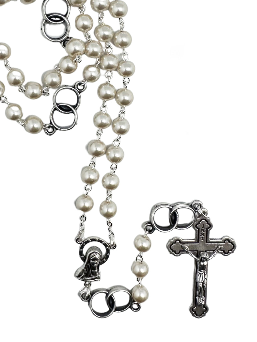 White Wedding Rosary