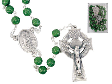 St. Patrick Glass Shamrock Rosary