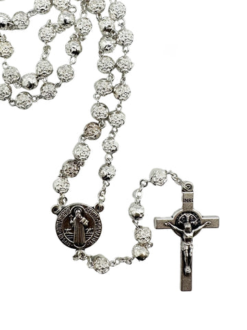 Benedict Rosary - Silver Metal