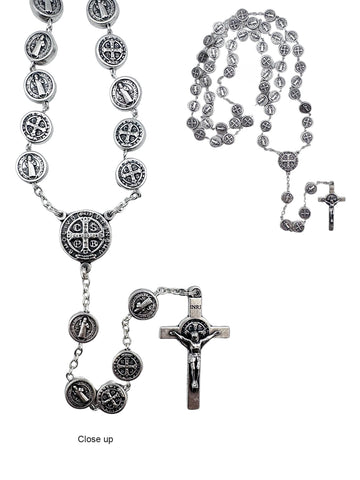 Benedict Rosary - Silver Metal